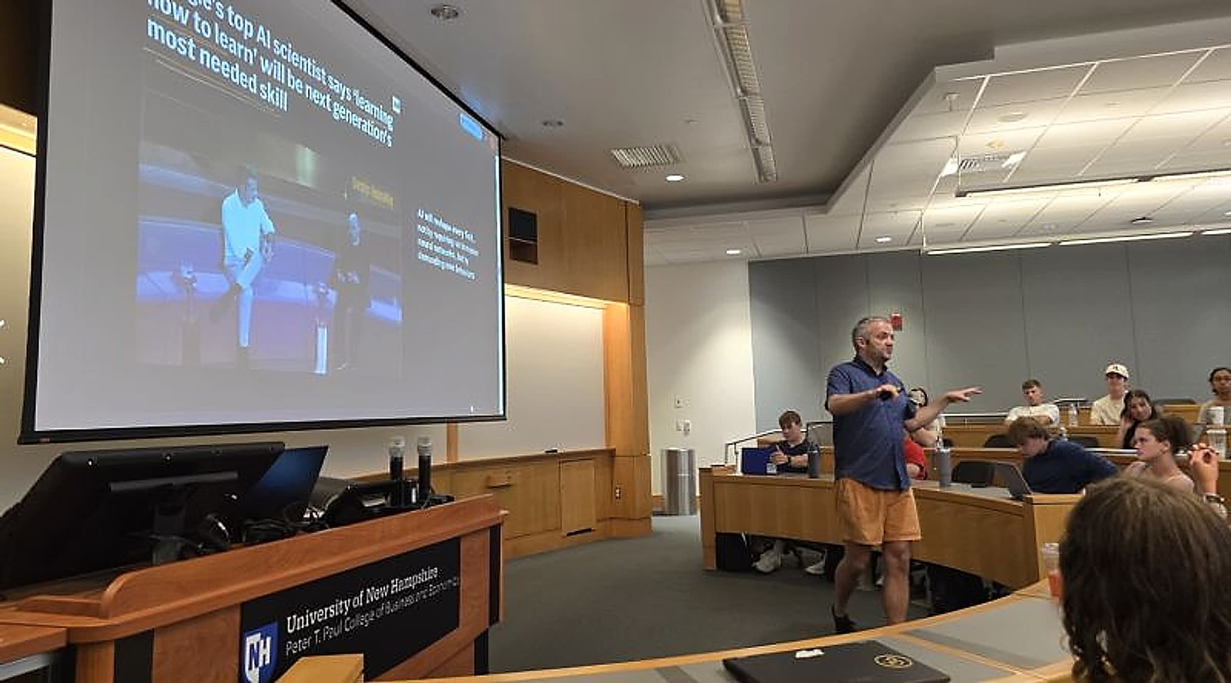 Presenting practical AI to a class at the University of New Hampshire